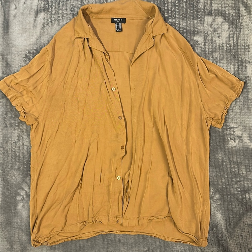 Forever 21 Mustard Yellow Casual Button Up